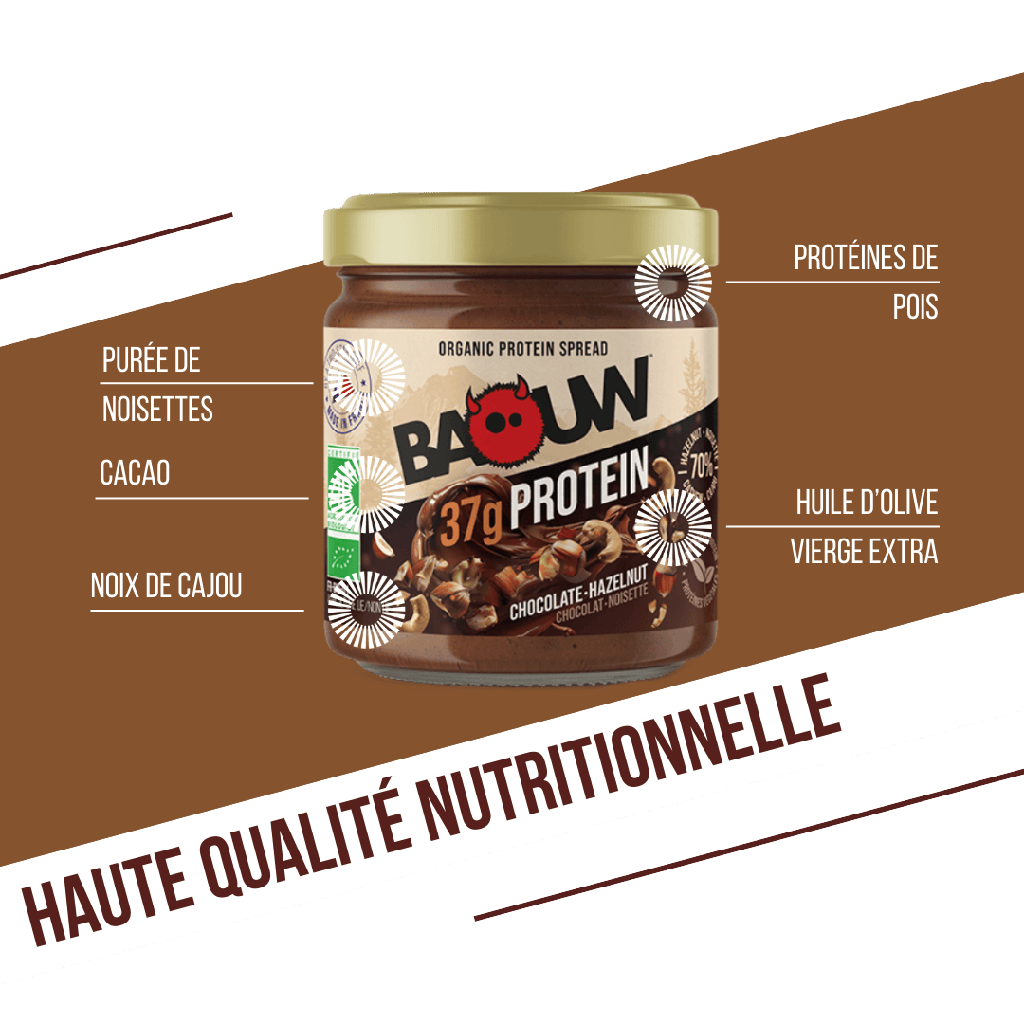BAOUW - PÂTE A TARTINER PROTEINÉE - CACAO