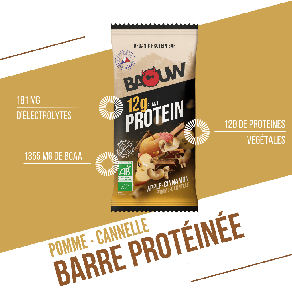 BAOUW - BARRE PROTEINÉE POMME CANNELLE