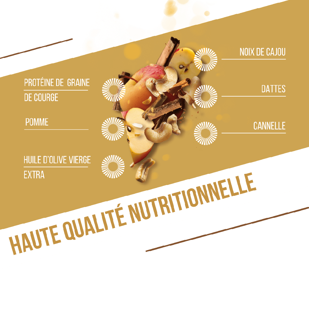 BAOUW - BARRE PROTEINÉE POMME CANNELLE