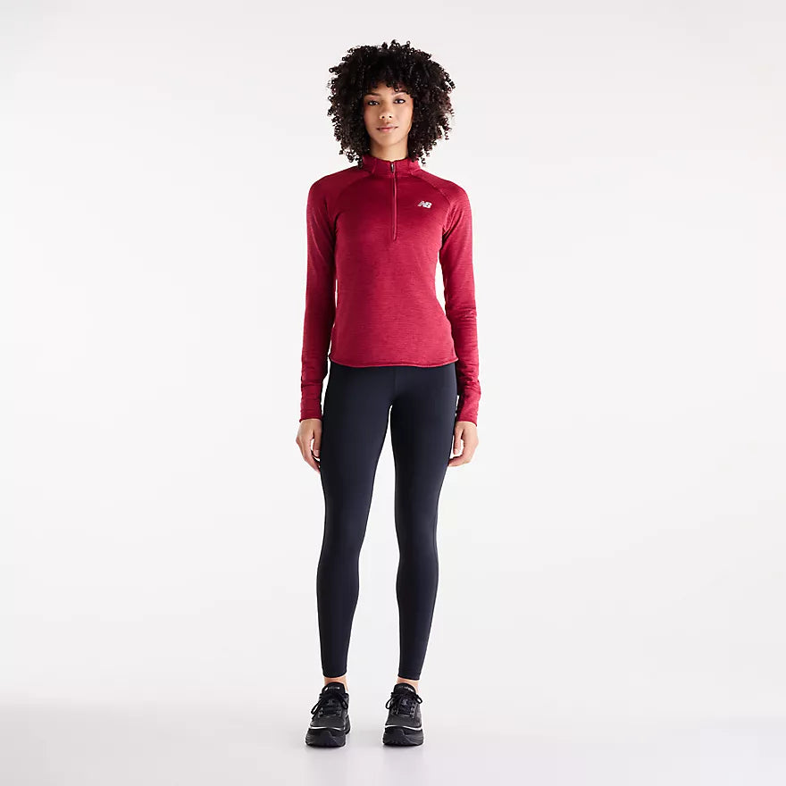 NEW BALANCE - MANCHES LONGUES ATHLETICS HEAT GRID 1/2 ZIP - WOMEN