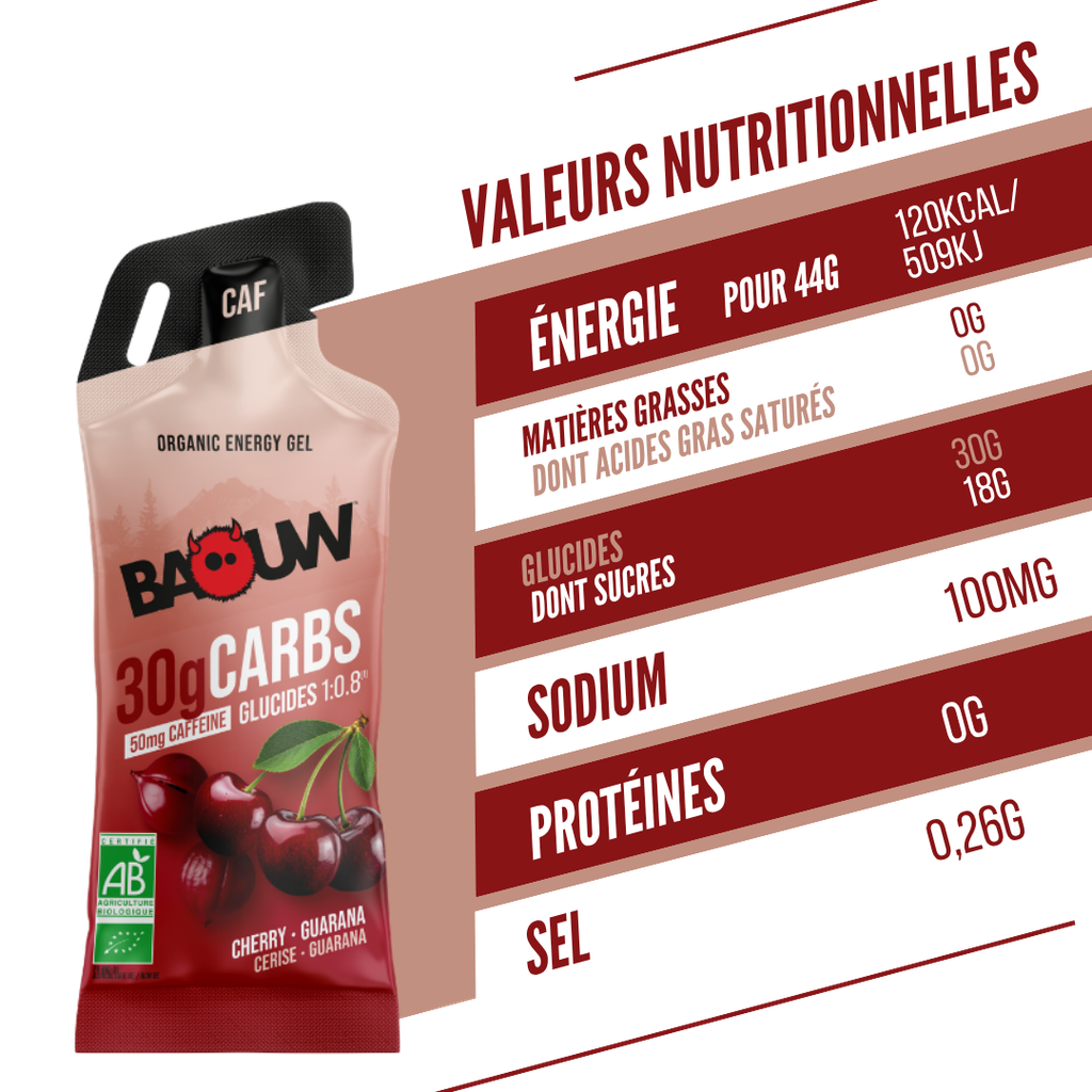 BAOUW - GEL BIO STICK - CERISE / GUARANA CAFÉINE