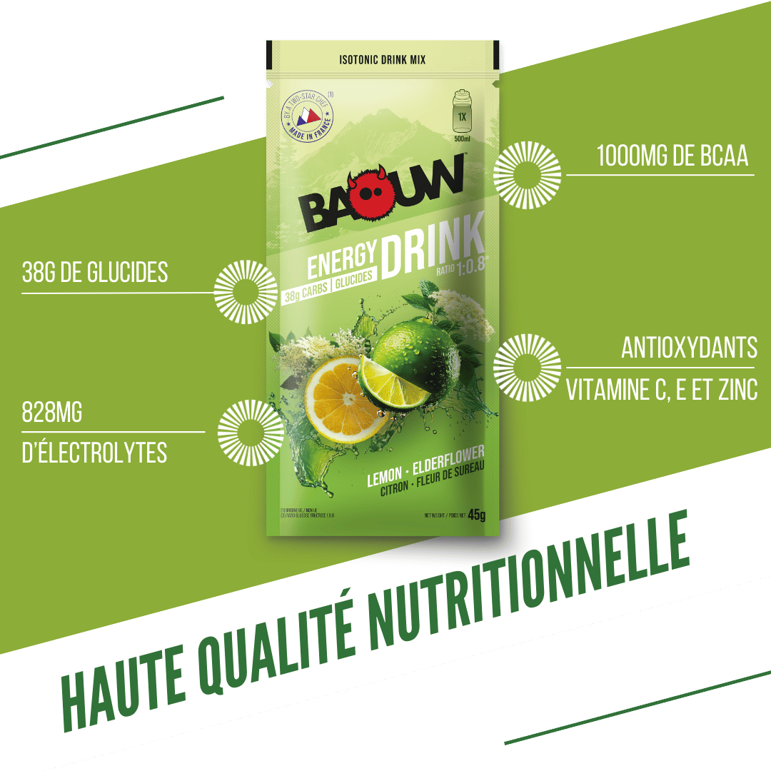 BAOUW - SACHET 45G BOISSON ISOTONIQUE CITRON / FLEUR DE SUREAU