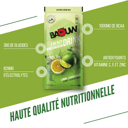 BAOUW - SACHET 45G BOISSON ISOTONIQUE CITRON / FLEUR DE SUREAU