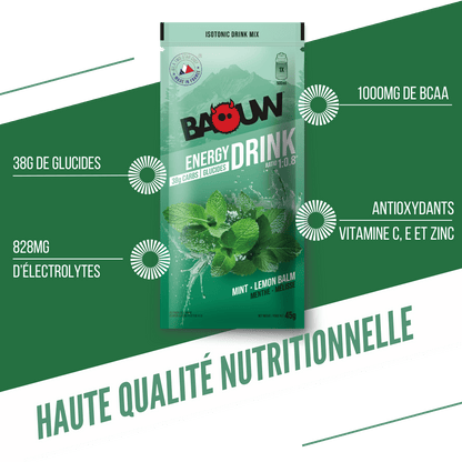 BAOUW - SACHET 45G BOISSON ISOTONIQUE MENTHE / MELISSE