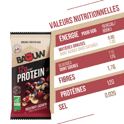 BAOUW - BARRE PROTÉINÉE FRUITS ROUGES CAJOU