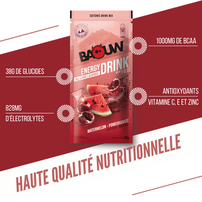 BAOUW - SACHET 45G BOISSON ISOTONIQUE PASTÈQUE / GRENADE