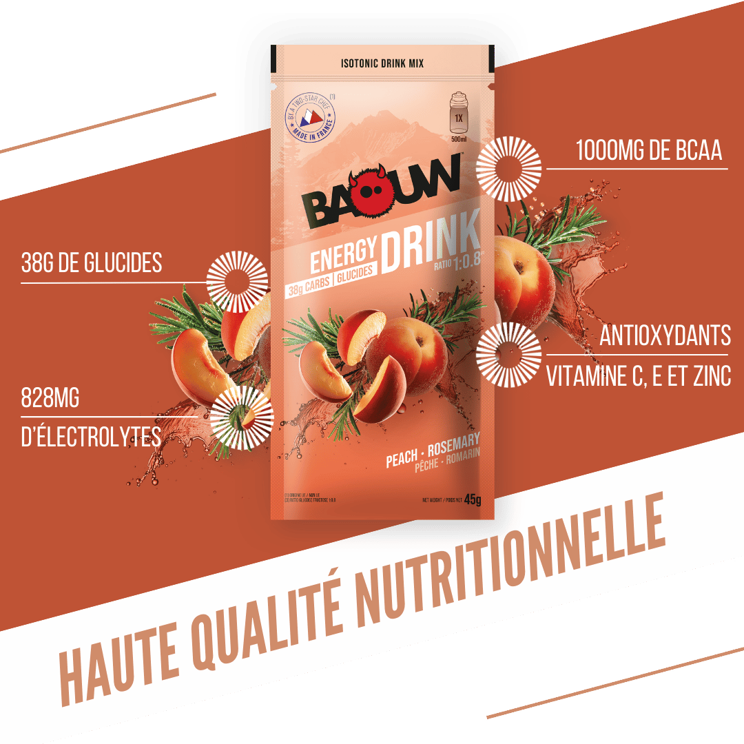 BAOUW - SACHET 45G BOISSON ISOTONIQUE PÊCHE / ROMARIN