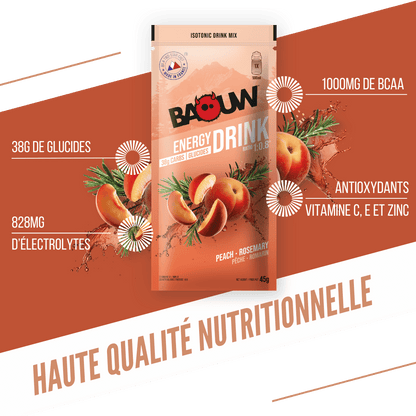 BAOUW - SACHET 45G BOISSON ISOTONIQUE PÊCHE / ROMARIN