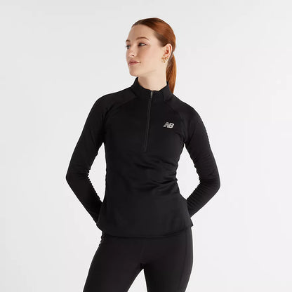 NEW BALANCE - MANCHES LONGUES ATHLETICS HEAT GRID 1/2 ZIP - WOMEN